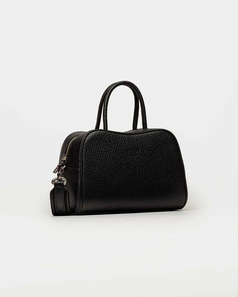 Cartera de mano The Club en cuero graneado con asa y correas de contraste de Prüne en Bolsos y Carteras para argentina