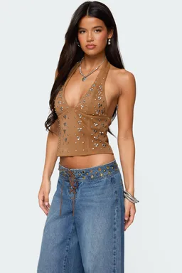 Top halter xaria tachas de Edikted en Tops para argentina