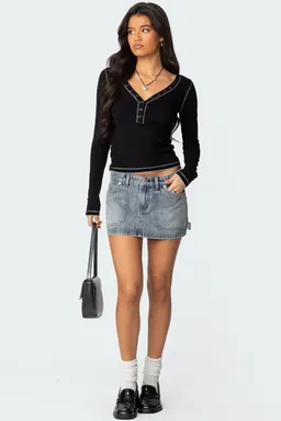 Minifalda denim estilo carpintero de Edikted en Faldas para argentina