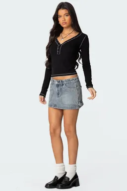 Minifalda denim estilo carpintero de Edikted en Faldas para argentina