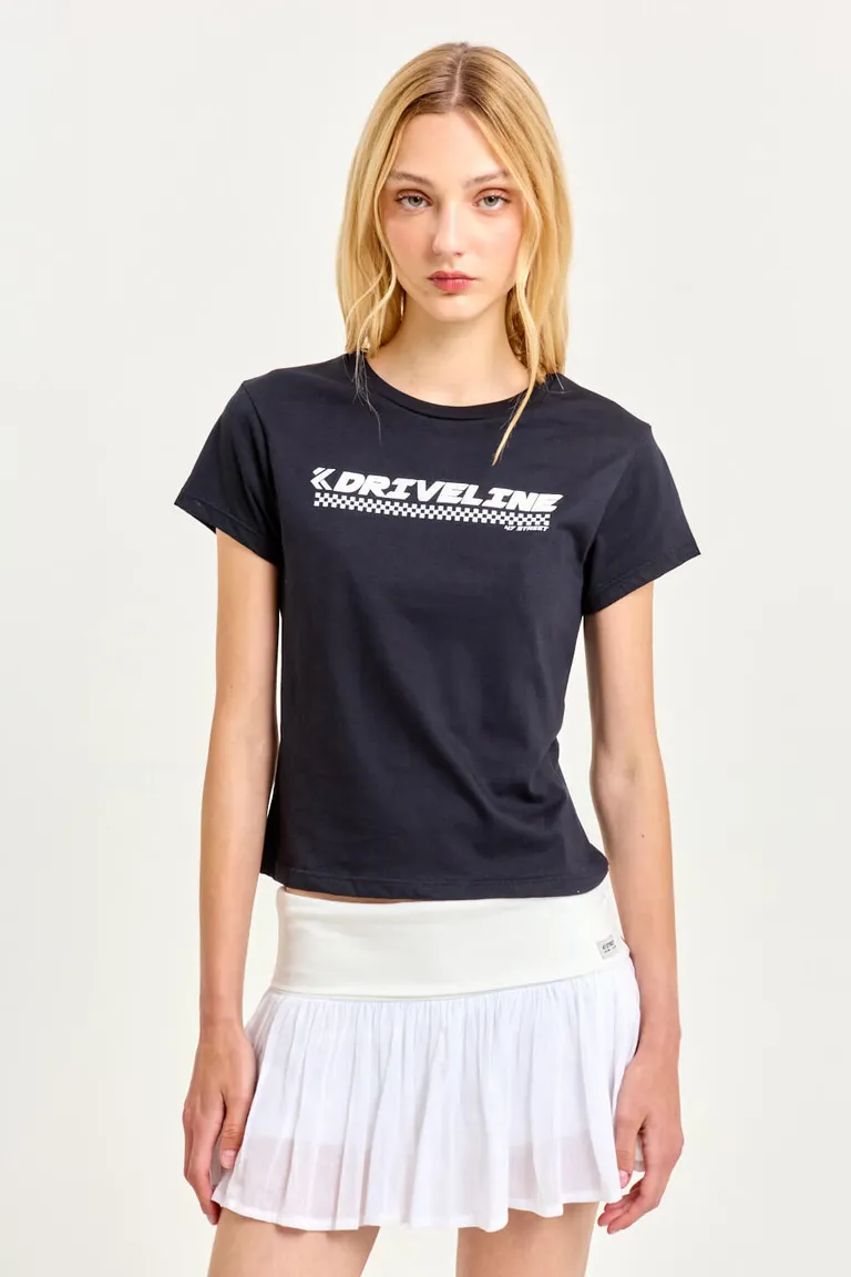 Remera básica de algodón con estampado deportivo para mujer de 47 Street en Remeras para argentina