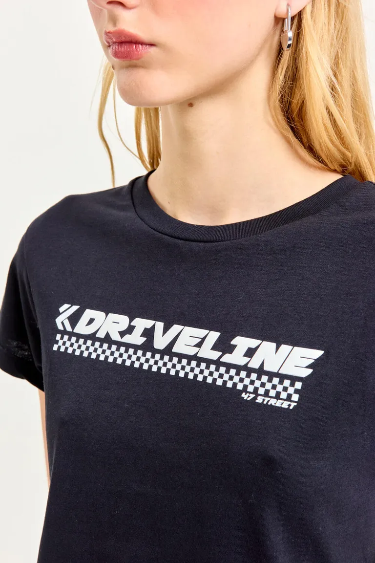 Remera básica de algodón con estampado deportivo para mujer de 47 Street en Remeras para argentina