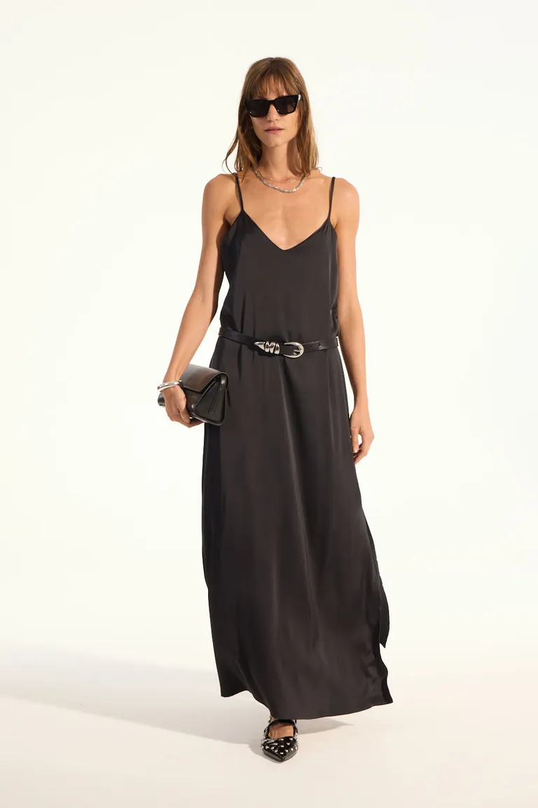 Vestido largo y holgado con escote pronunciado en espalda y frente de Portsaid en Vestidos para argentina