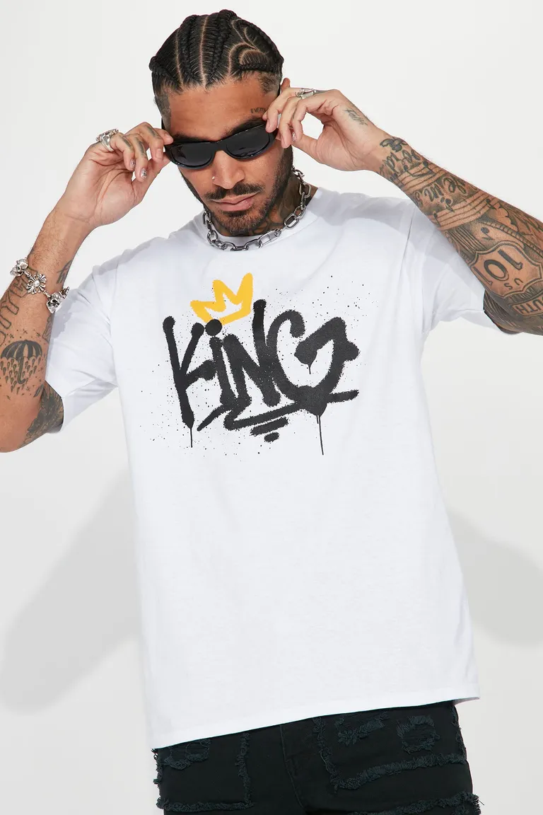 Remera manga corta drip king blanca de Fashion Nova en Remeras y Polos para argentina