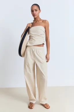 Pantalón paper bag algodón de Mango en Pantalones para argentina