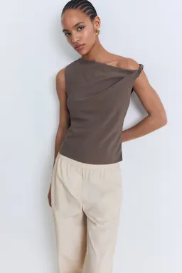 Pantalón paper bag algodón de Mango en Pantalones para argentina