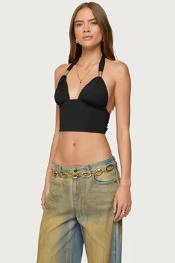 Top halter escote profundo aiva de Edikted en Tops para argentina