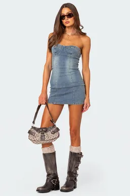Mini vestido denim alissa de Edikted en Vestidos para argentina
