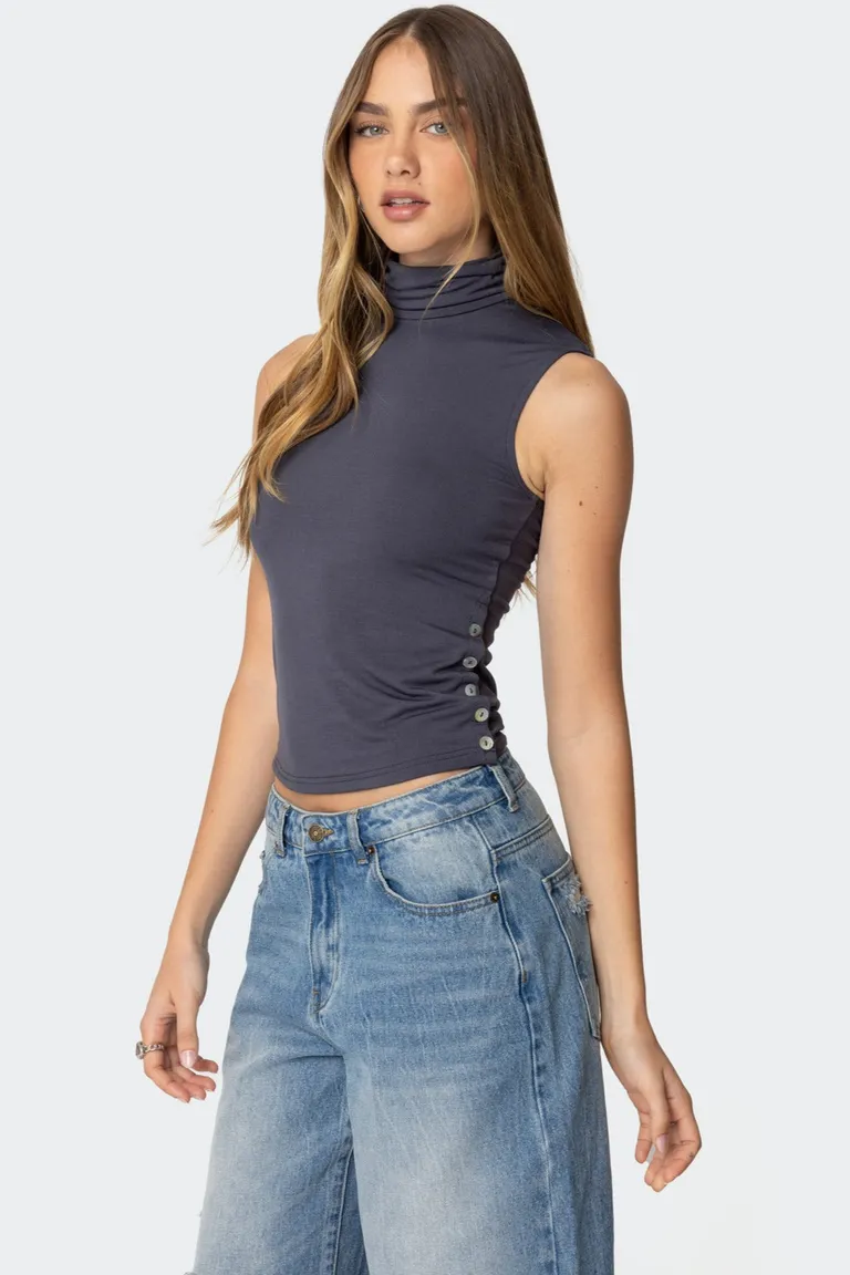Top coral cuello tortuga de Edikted en Tops para argentina