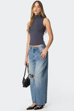 Top coral cuello tortuga de Edikted en Tops para argentina