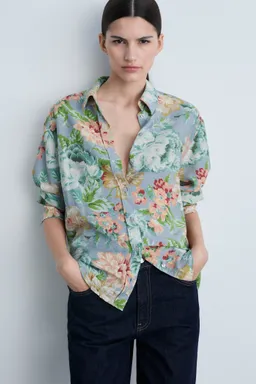 Camisa regular estampado floral de Mango en Camisas para argentina