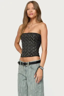 Top tubo blanco tachas de Edikted en Tops para argentina