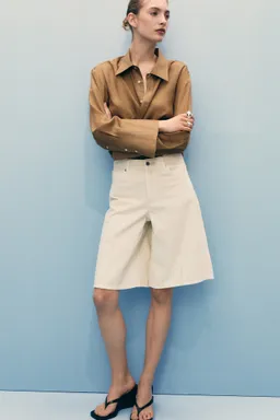 Jorts rectos tiro alto de Mango en Pantalones para argentina
