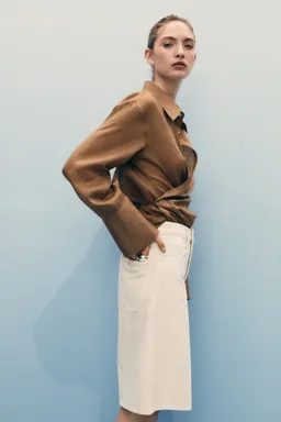 Jorts rectos tiro alto de Mango en Pantalones para argentina