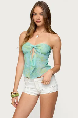 Top estampado malla strapless de Edikted en Tops para argentina
