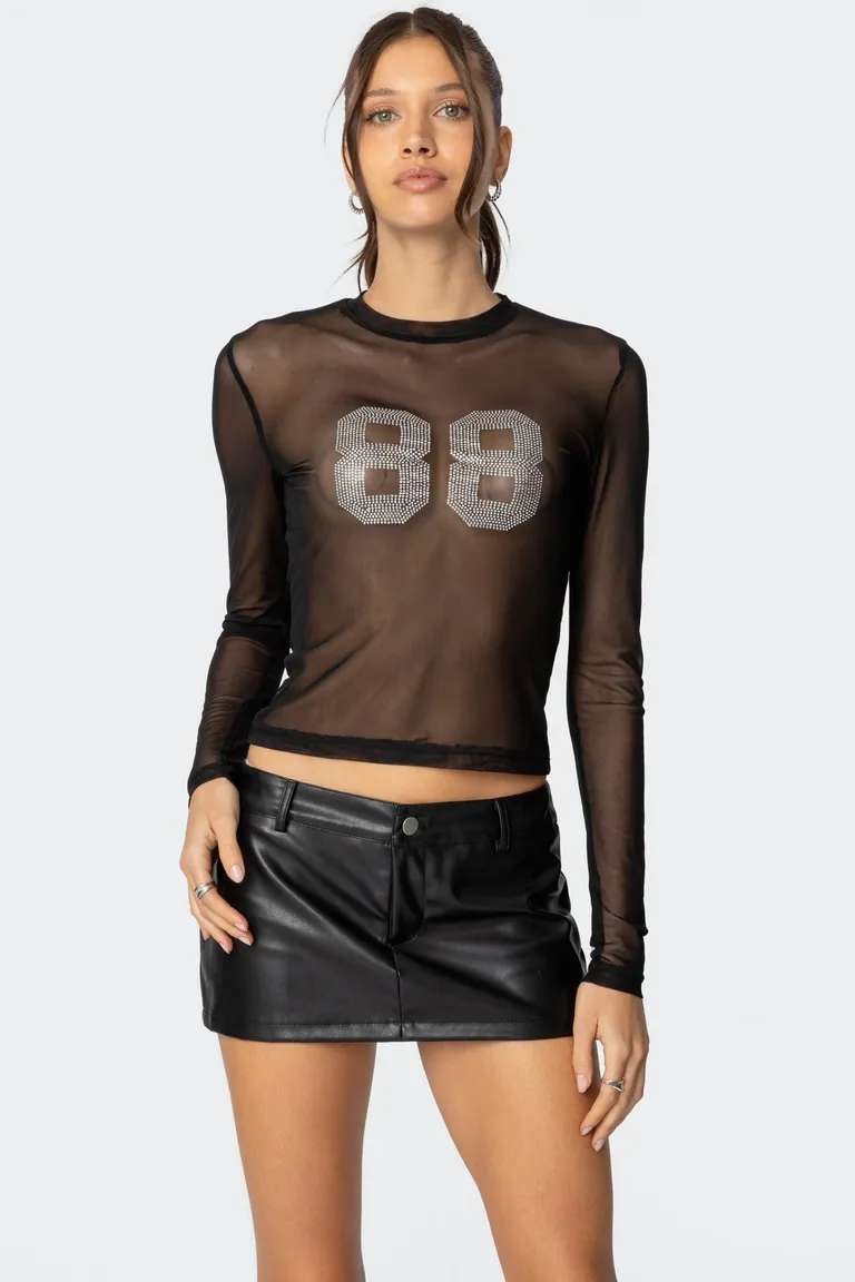 Top malla transparente strass de Edikted en Tops para argentina