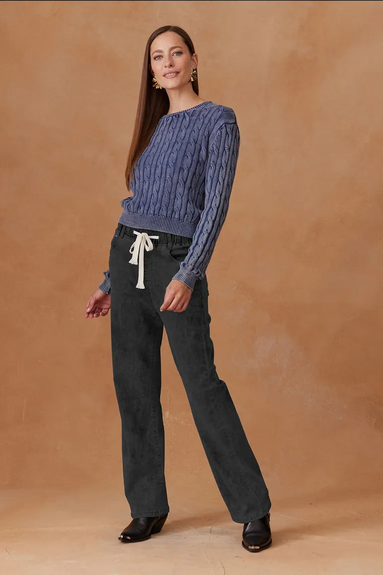 Pantalón de Denim Negro de Corte Holgado y Estilo Casual de Indiastyle en Pantalones para argentina