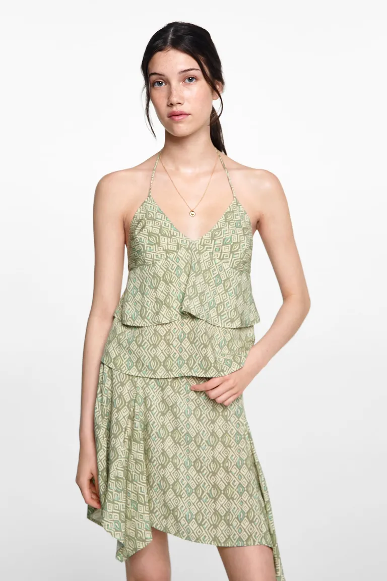 Top estampado con volantes de Mango Teen en Tops para argentina