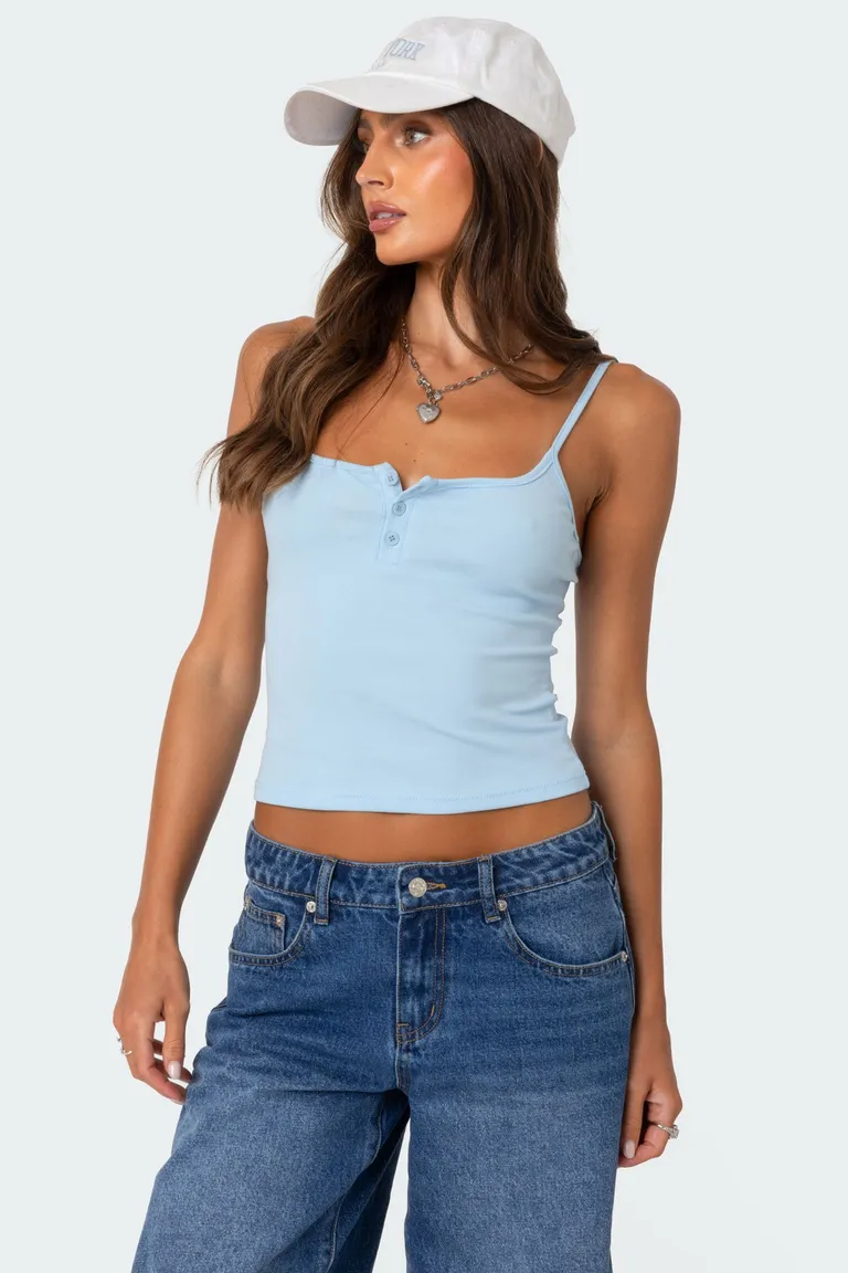 Musculosa henley canalé de Edikted en Tops para argentina