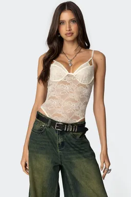 Body encaje transparente strappy de Edikted en Bodies para argentina