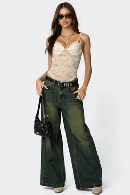 Body encaje transparente strappy de Edikted en Bodies para argentina