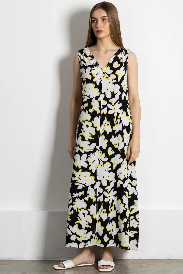 Vestido largo de corte elegante con estampado floral y detalles laterales de Kill en Vestidos para argentina