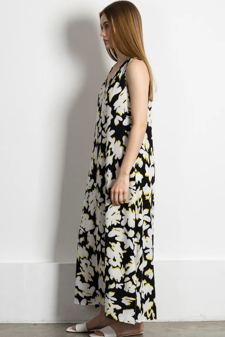 Vestido largo de corte elegante con estampado floral y detalles laterales de Kill en Vestidos para argentina