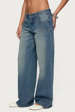 Jeans ronny tiro bajo detalle de Edikted en Pantalones para argentina