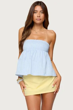 Maddie top babydoll rayas strapless de Edikted en Tops para argentina