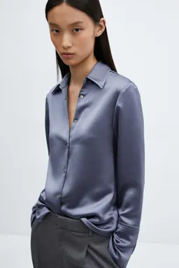 Camisa satinada con botones de Mango en Camisas para argentina