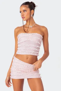Top izzy strapless con volados de Edikted en Tops para argentina