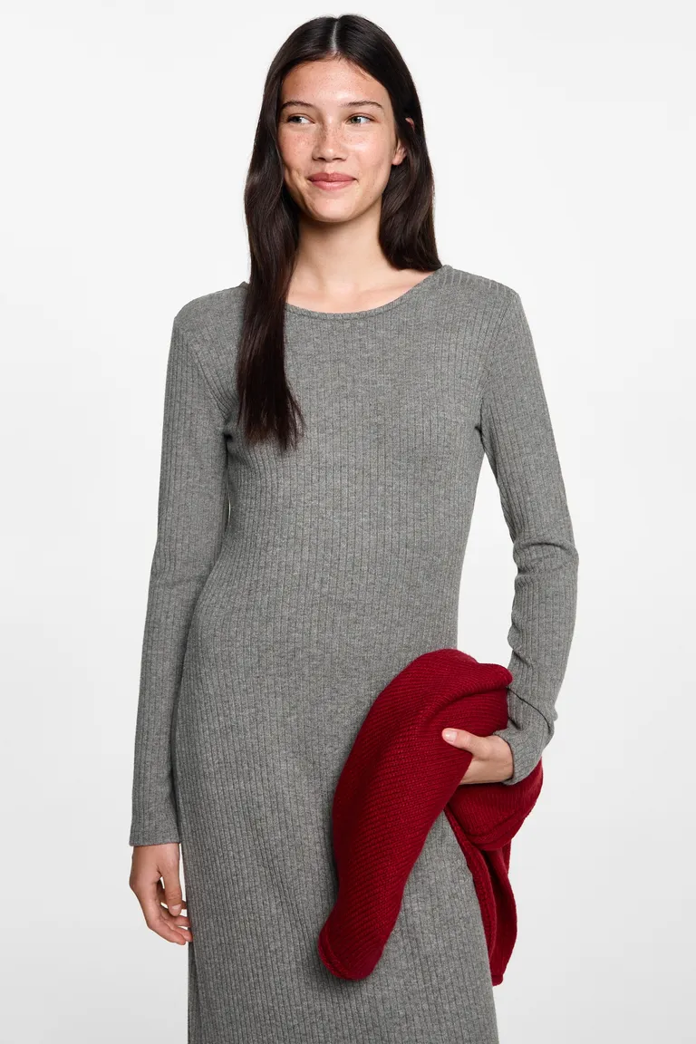Vestido largo canalé de Mango Teen en Vestidos para argentina