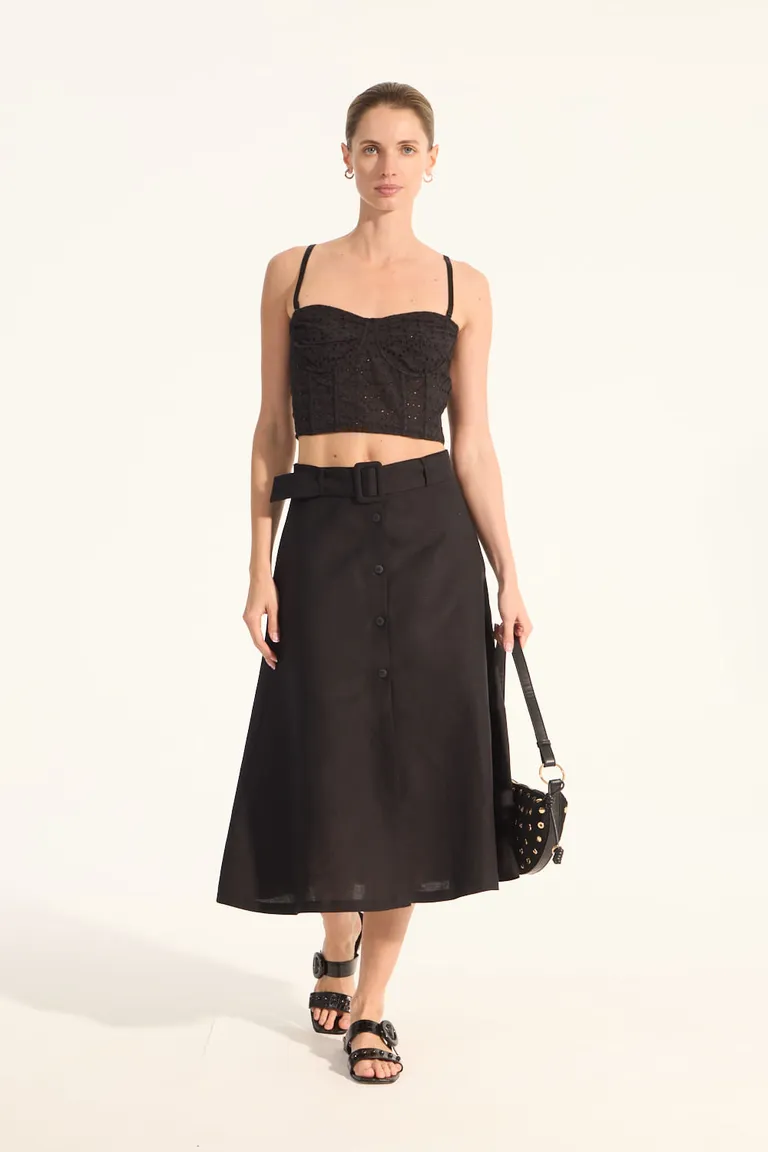 Top ceñido con detalles de bordado y cierre lateral ajustable de Portsaid en Tops para argentina