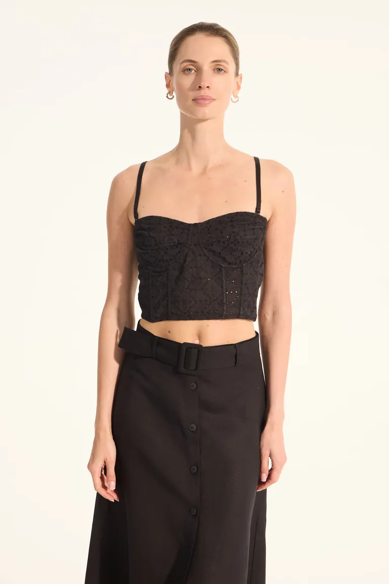 Top ceñido con detalles de bordado y cierre lateral ajustable de Portsaid en Tops para argentina