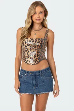 Top leopardo lentejuelas de Edikted en Tops para argentina