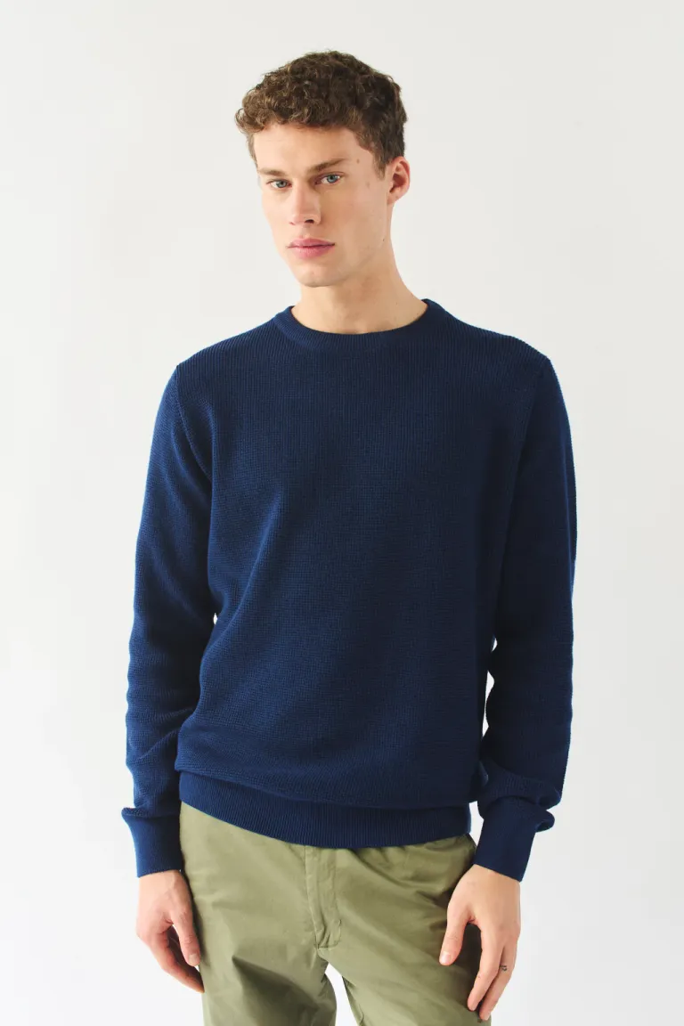 Suéter básico de manga larga con textura waffle para hombre de Bensimon en Buzos y Sweaters para argentina