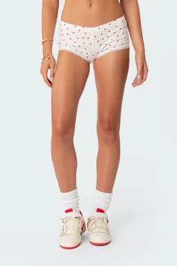 Micro shorts estampados follow heart de Edikted en Shorts para argentina