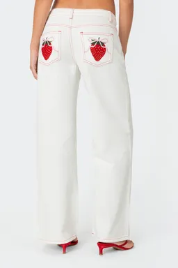 Jeans bolsillo moño frutilla de Edikted en Pantalones para argentina