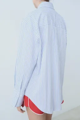 Camisa popelín rayas bordada de Mango en Camisas para argentina