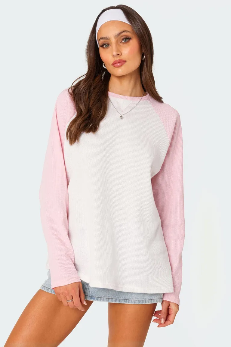 Top waffle holgado time de Edikted en Buzos y Sweaters para argentina