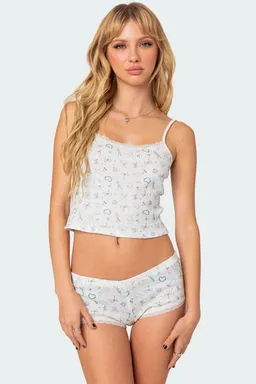 Musculosa punto calado estampada de Edikted en Tops para argentina