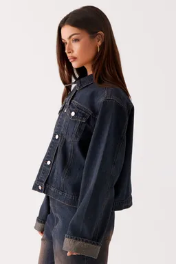 Campera back again denim oversize marrón de Peppermayo en Chaquetas para argentina