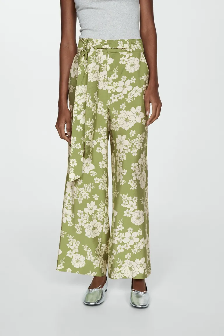 Pantalón estampado con lazo de Mango en Pantalones para argentina