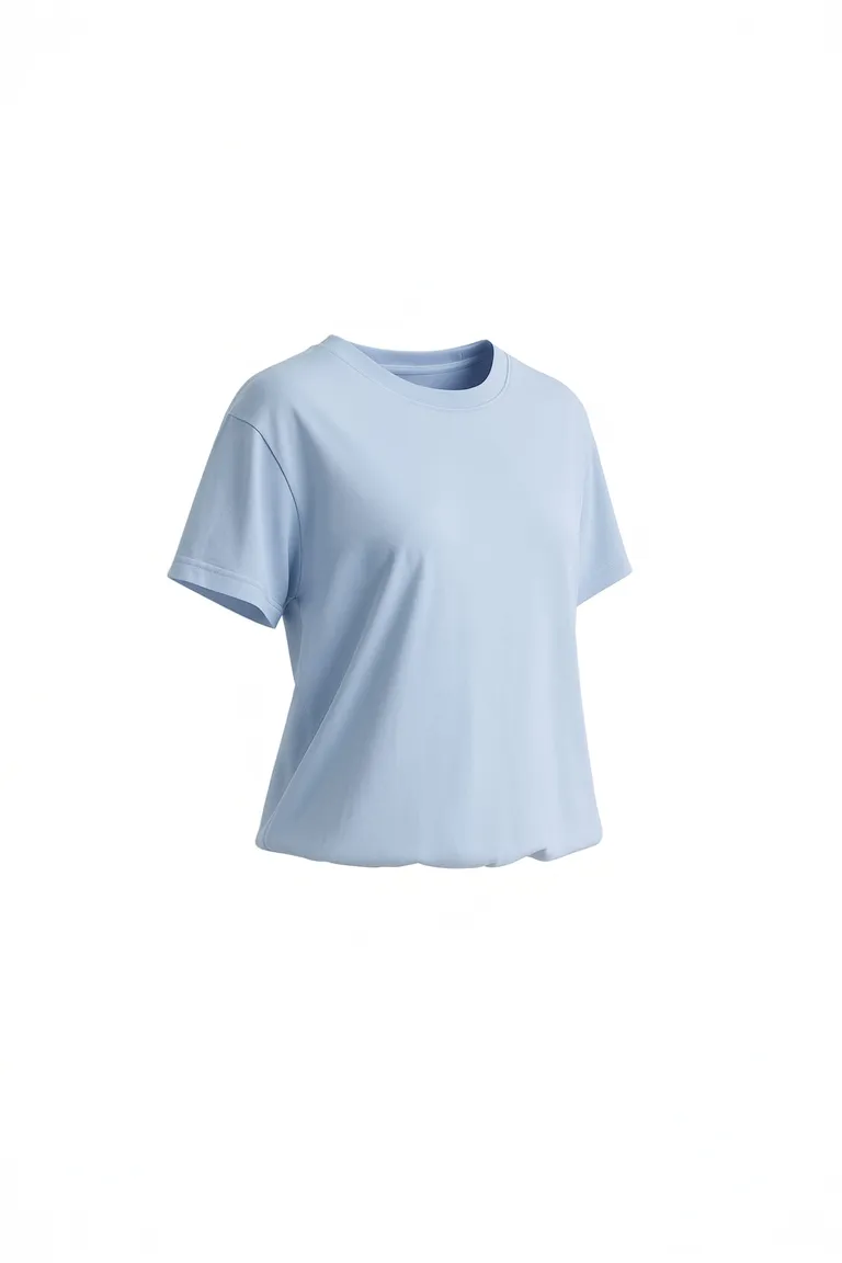 Remera de corte holgado en suave algodón de color celeste de Naíma en Remeras para argentina