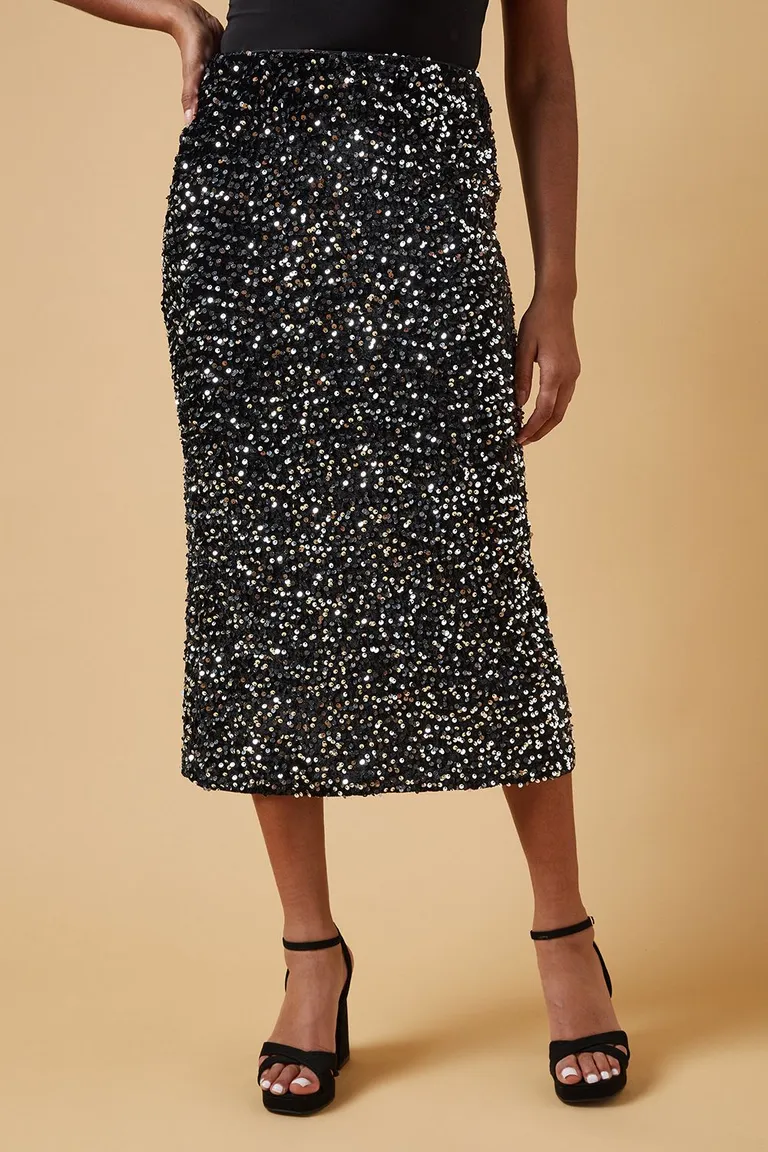 Falda midi con lentejuelas de Oasis en Faldas para argentina