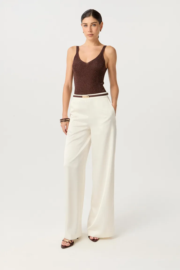 Top de punto liso con lúrex en un atractivo tono marrón de Markova en Tops para argentina