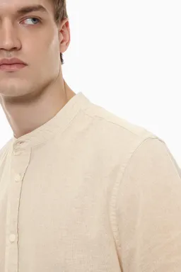Camisa lino algodón cuello mao de Lefties en Camisas para argentina