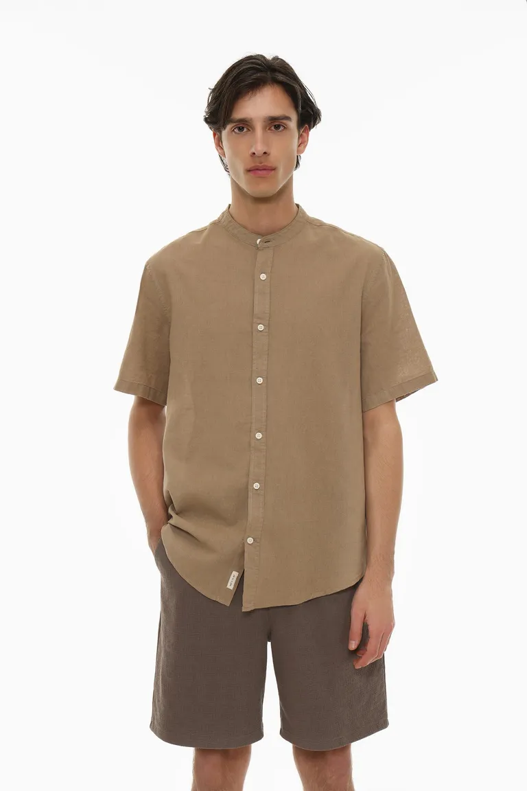 Camisa lino algodón cuello mao de Lefties en Camisas para argentina