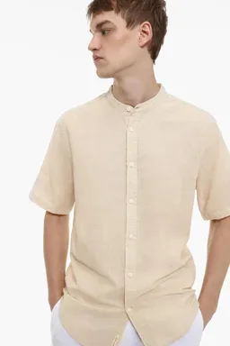 Camisa lino algodón cuello mao de Lefties en Camisas para argentina