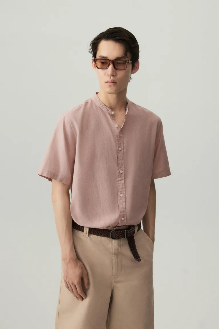 Camisa lino algodón cuello mao de Lefties en Camisas para argentina